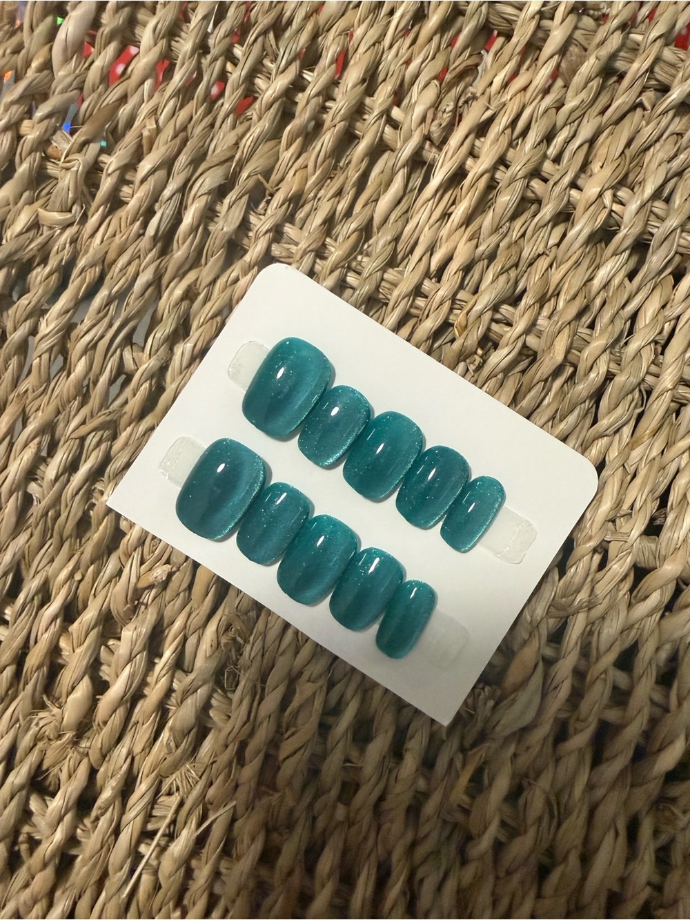 Teal Press-On Nail Set